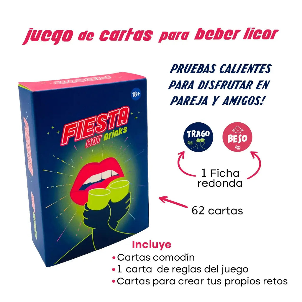 Juego de cartas Fiesta Hot Drinks - PLEASURE LAB LUBES