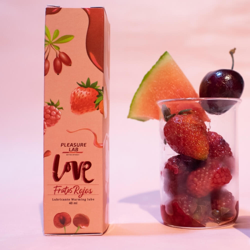 Lubricante Caliente para Sexo Oral y para lubricar sabor a Frutos Rojos . Cereza, Fresa, Sandia, moras en un mismo sabor!